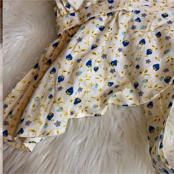 Handmade Sun Bonnet Ivory with blue and yellow floral print / Laura Ingalls - Picture 5 of 8